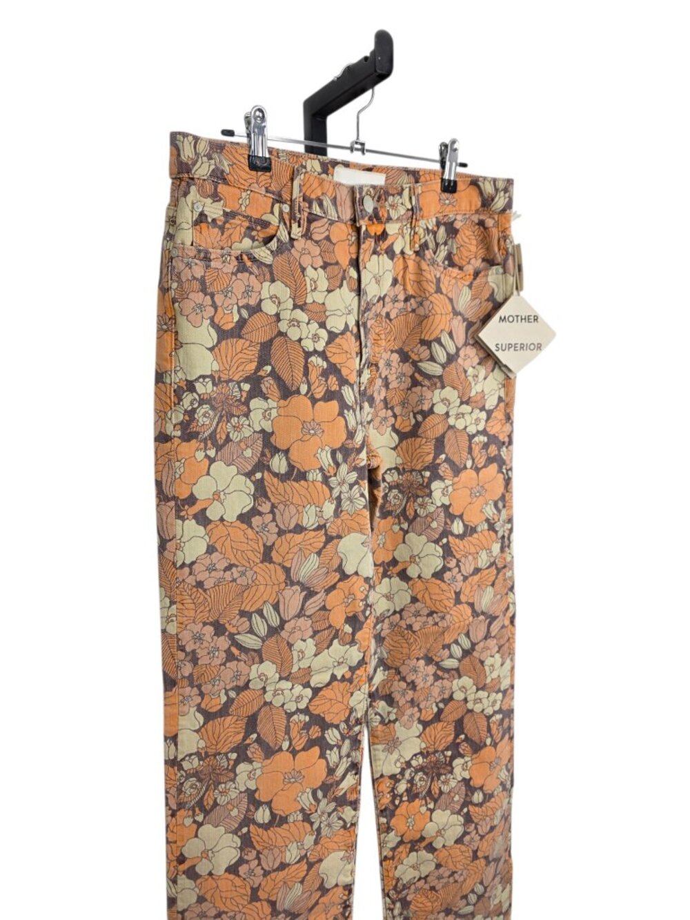 MOTHER The Kick It High Rise Straight Jeans in Orange Blossom, Zip Fly, Size 30 - Picture 11 of 12